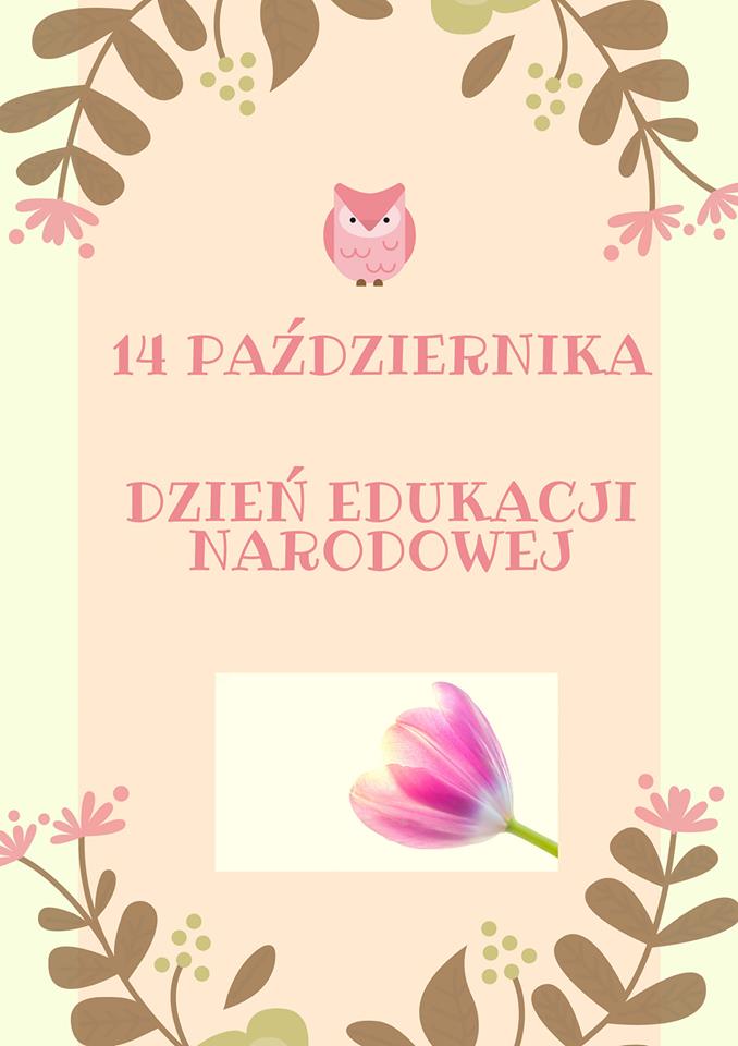 Różowa sowa przypomina o dniu Edukacji Narodowej
